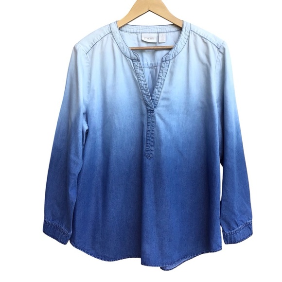 Chico’s Coree Ombré Denim Caftan Size Chico’s 3= Large NEW - Picture 1 of 7